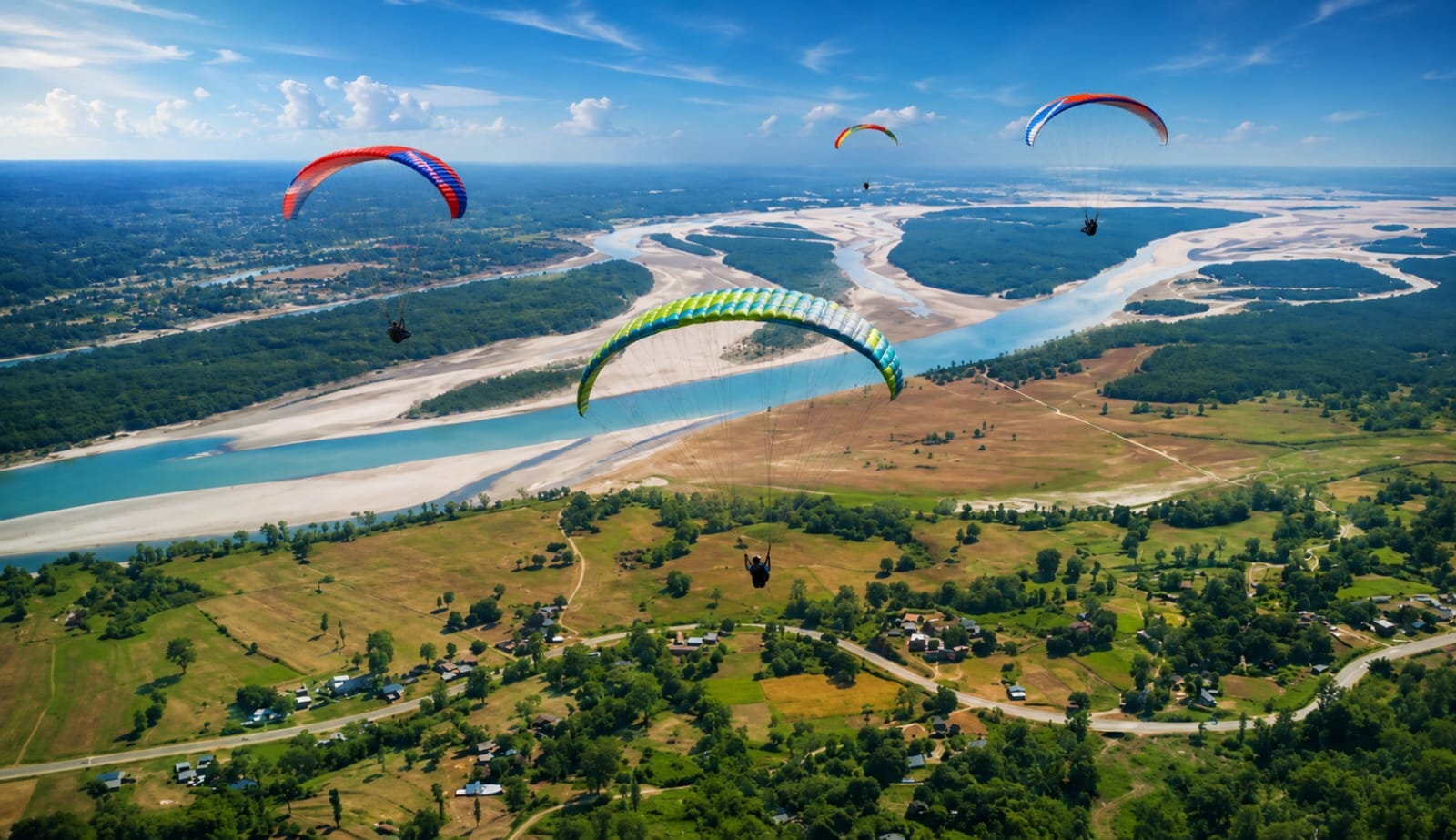 Paragliding near Chatara