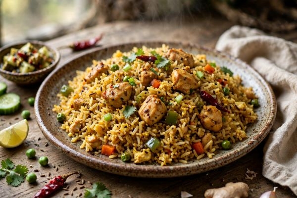 Fry Rice Chicken