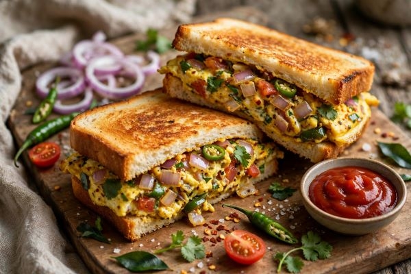 Bread Omlet Masala